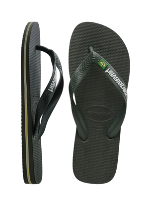 Hav. Brasil Logo sandal Green Olive Havaianas